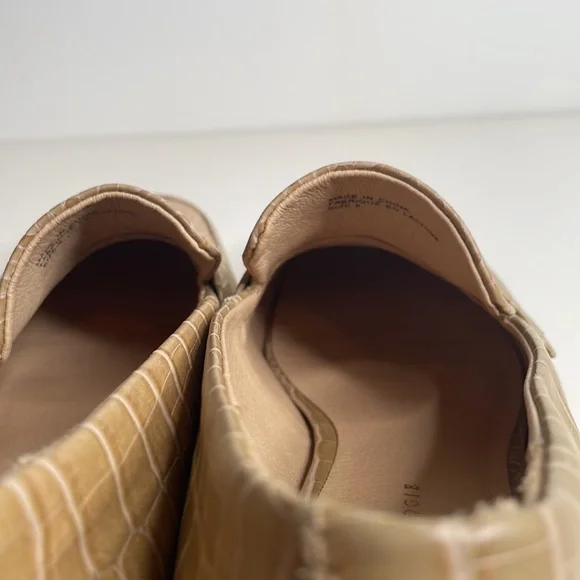 Anthropologie Hadley embossed leather Block-Heeled Loafers in Honey / size 9 - Picture 8 of 13